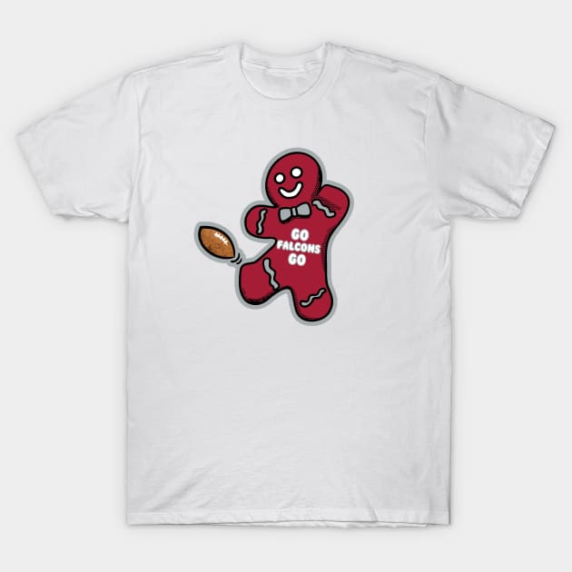 Atlanta Falcons Gingerbread Man T-Shirt by Rad Love